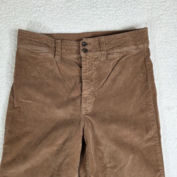 Faherty Pants Women's 28 Brown Corduroy Wide Leg High Rise - Picture 2 of 11